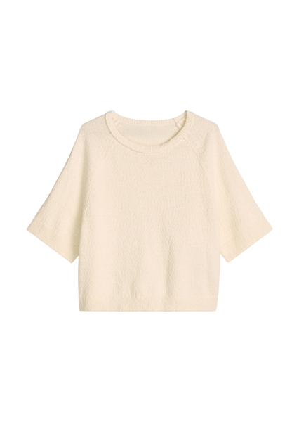 Picture of Regular short-sleeved sweater made from cotton slub yarn