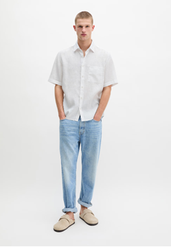 Снимка на Мъжка ленена риза с къс ръкав