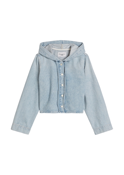 Picture of Relaxed hooded denim blouse made from pure cotton
