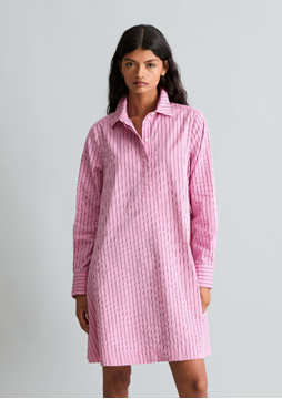 Picture of Flared striped dress made from an organic cotton-lyocell mix