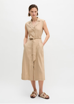 Picture of Sleeveless dress regular made from viscose linen stretch