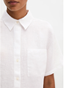 Picture of Regular short-sleeved linen blouse with wide box pleats at the back