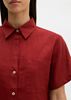 Picture of Regular short-sleeved linen blouse with wide box pleats at the back