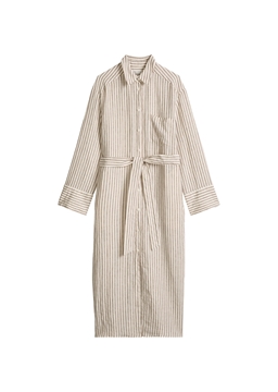 Picture of Linen blouse dress relaxed with yarn-dyed stripe pattern