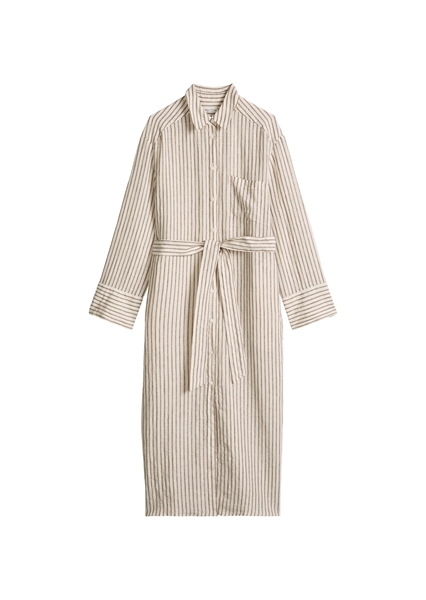 Picture of Linen blouse dress relaxed with yarn-dyed stripe pattern