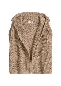 Picture of Sleeveless loose cardigan made from ribbon yarn