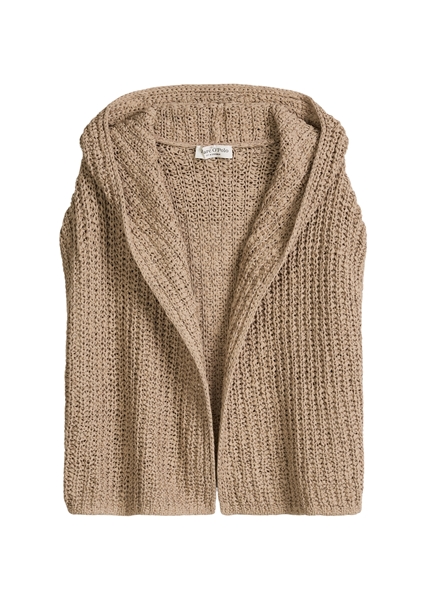 Picture of Sleeveless loose cardigan made from ribbon yarn