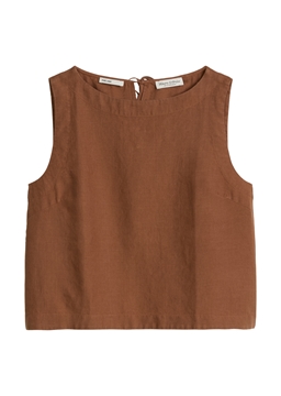 Picture of Sleeveless linen blouse regular with ties at the back
