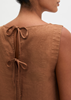 Picture of Sleeveless linen blouse regular with ties at the back