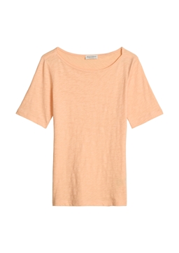 Picture of Regular slub jersey T-shirt with submarine neckline