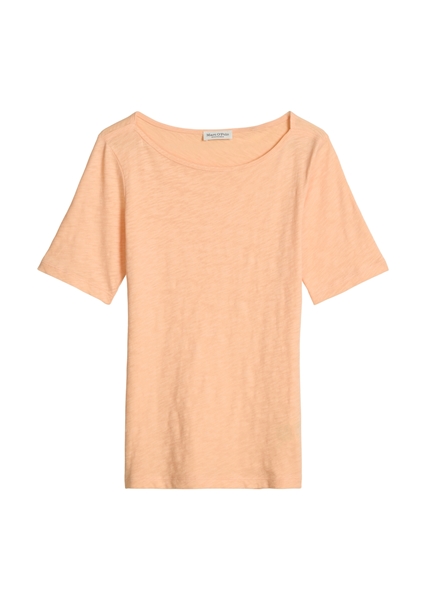 Picture of Regular slub jersey T-shirt with submarine neckline