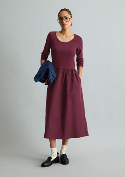 Picture of Flared jersey dress with a cotton poplin skirt