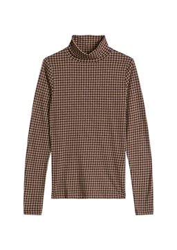 Picture of Printed Slim-Fit Long-Sleeve Turtleneck made of peached slub jersey