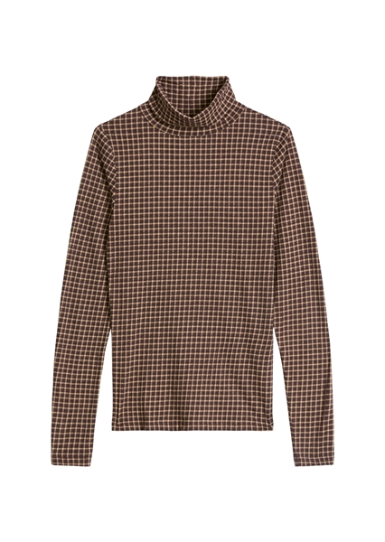 Picture of Printed Slim-Fit Long-Sleeve Turtleneck made of peached slub jersey
