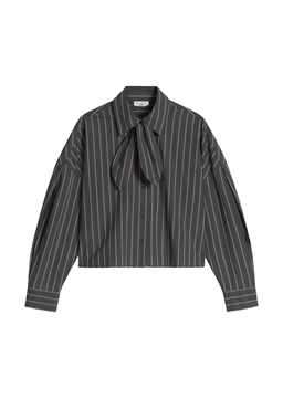 Picture of Striped Bow-Tie Blouse, Regular Fit made of striped Papertouch poplin