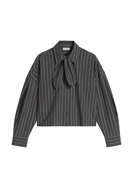 Picture of Striped Bow-Tie Blouse, Regular Fit made of striped Papertouch poplin