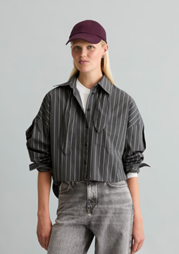 Picture of Striped Bow-Tie Blouse, Regular Fit made of striped Papertouch poplin
