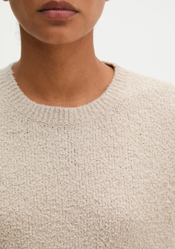 Picture of Short sleeve sweater loose made from bouclé yarn