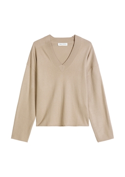 Picture of Loose-fitting V-neck sweater made from a soft virgin wool blend