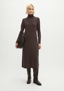 Picture of Slim-Fit Turtleneck Knit Dress made from a soft virgin wool blend
