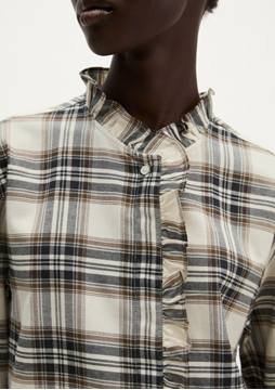 Picture of Casual Checkered Ruffle Blouse made of brushed organic cotton
