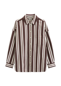 Picture of Oversized striped poplin blouse made from pure organic cotton