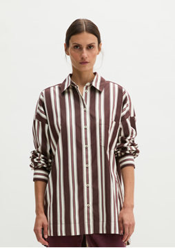 Picture of Oversized striped poplin blouse made from pure organic cotton