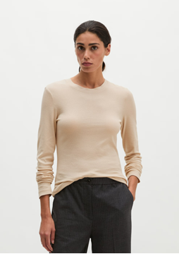 Picture of Ribbed longsleeve slim made from Lyocell organic cotton stretch jersey