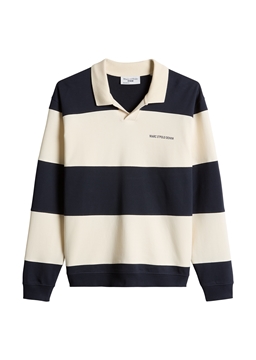 Picture of Relaxed-Fit Polo Sweatshirt with cut-and-sew block stripes