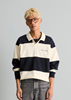 Picture of Relaxed-Fit Polo Sweatshirt with cut-and-sew block stripes
