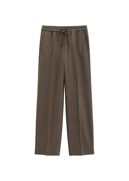 Picture of Relaxed-Fit Pull-On Glen Check Pants made from a recycled polyester-viscose blend