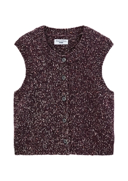 Picture of Sleeveless Tweed Cardigan, Regular Fit made from a cotton-virgin wool blend