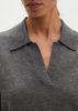 Picture of Loose knit polo shirt made from soft merino wool
