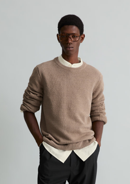Picture of Regular-Fit Bouclé Sweater made from a soft organic cotton blend